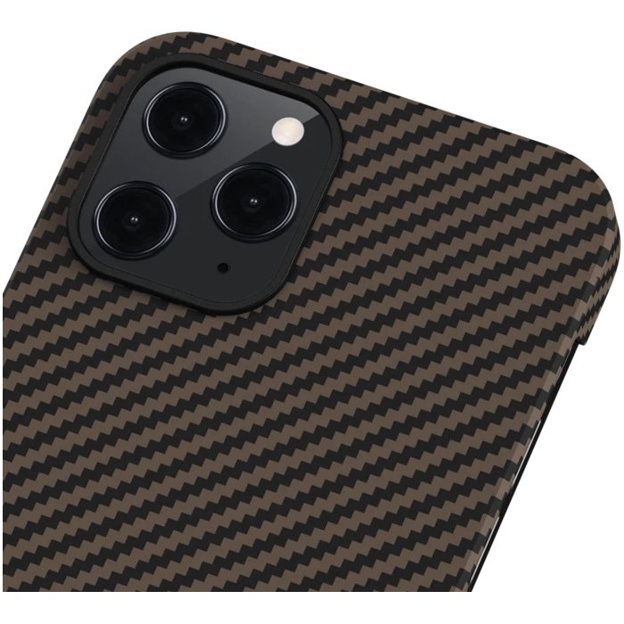 Чехол Pitaka MagEZ Case для iPhone 12 Pro Max, черно-коричневый, кевлар (арамид) 